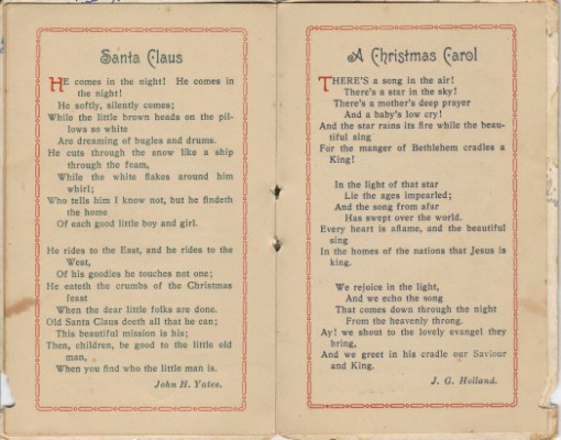 1927 Hamilton Chapel, Milam, Texas School Christmas Booklet