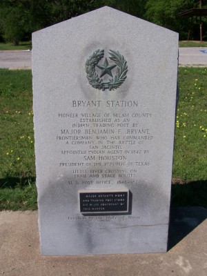 Bryant Station Historical Marker, Buckholts, Milam, TX