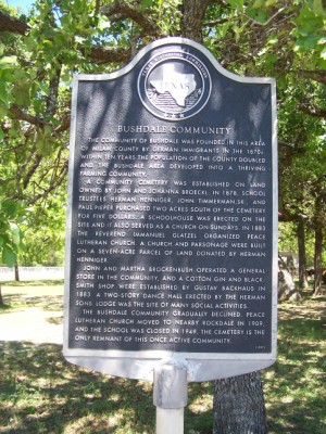 Bushdale Community Historical Marker - Bushdale, Milam, TX