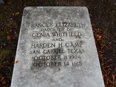 Francis Elizabeth Camp marker - Locklin Cemetery