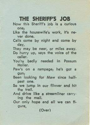 Sheriff's Job - Carl Black - Milam County