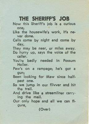 Sheriff's Job - Carl Black - Milam County