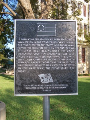 Milam County Courthouse Confederate War Marker