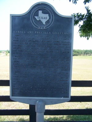 Daniel & Precilla Gilleland Historical Marker, Milam County, TX