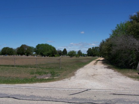 Davilla Cemetery seen from FM 487, Davilla, Milam, TX