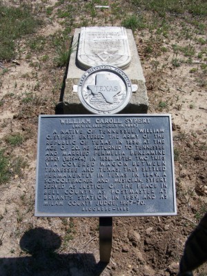 William Caroll Sypert Hisotocial Marker, Davila, Milam, TX