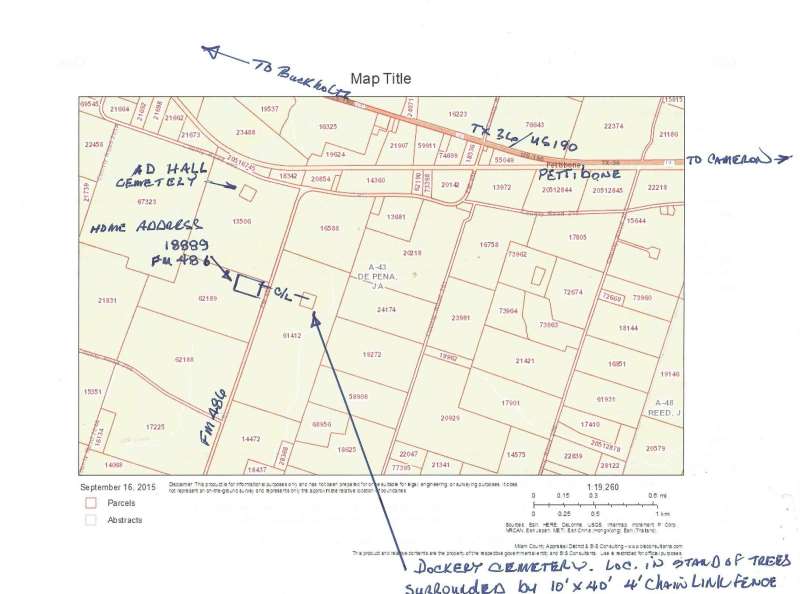 Dockery Cemetery - Milam County - TX - map