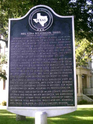 Edna Westbrook Trigg marker