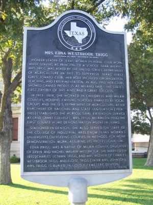 Edna Westrook Trigg HIstorical Marker