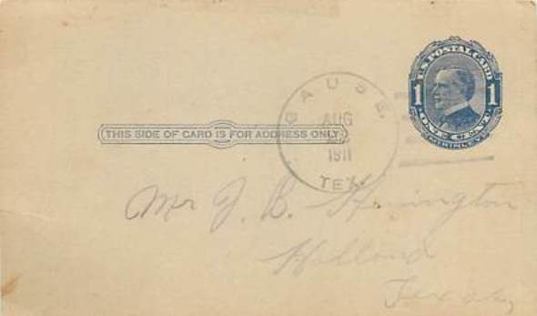 1911 Gause, TX postcard