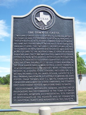 Town of Gause Historical Marker - Gause, Milam, TX