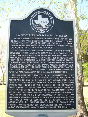 La Recluta and La Esquelita Historical Marker - Rockale, Milam, TX