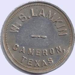 W. S. Lamkin Co, Cameron, TX - token