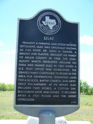 Lilac Community Historical Marker, Lilac, Milam, TX