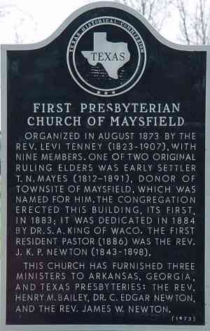 First Presbyterian Church Historical Marker, Maysfield, Milam, TX 