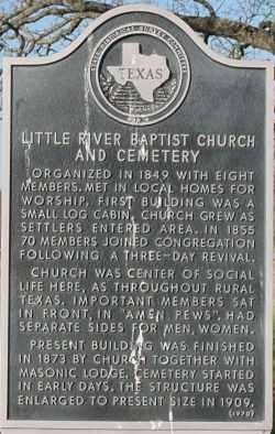 Little River Baptist Church & Cemetery Historical Marker