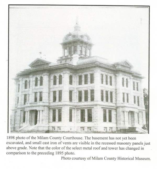 1898 Milam County TX Courthouse