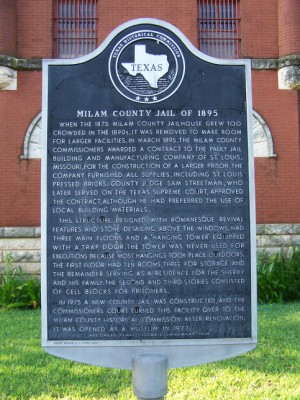 Milam County Jail of 1895 Historical Marker, Cameron, Milam, TX