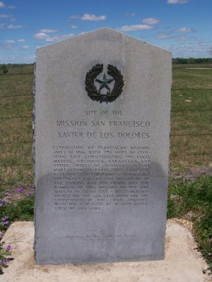 Mission San Francisco Xavier de los Dolores Historical Marker, Milam, TX