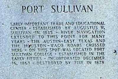 Port Sullivan Historical Marker, Milam County, TX