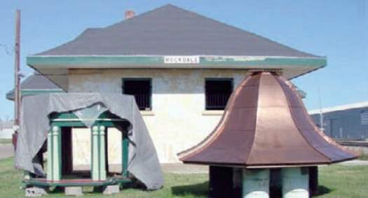 Cupola for restored I&GN Depot, Rockdale, TX