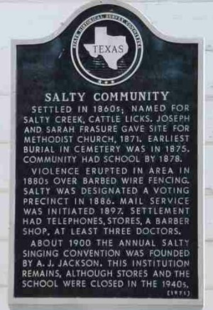 Salty Community Historical Marker, Salty, Milam, TX