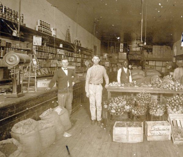 Arthur McDaniel & Fritz Doss in Scarborough & Hicks Store, Rockdale, TX
