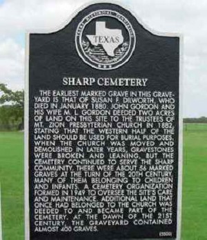 Sharp Cemetery Histrocial Marker, Sharp, Milam, TX