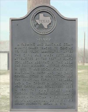 Sharp Community Historical Marker, Sharp, Milam, TX