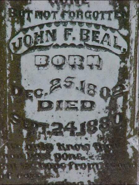 Milam County, TX Sheriff John F. Beal tombstone