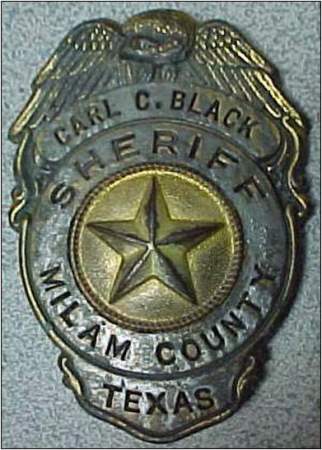 Badge worn by Sheriff Carl Black
