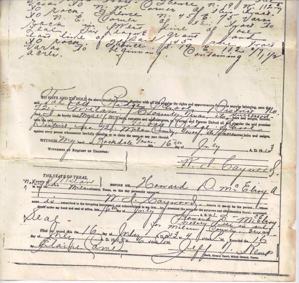 William I. Caywood deed to Talbot Ridge School District