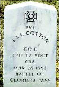 Tombstone of S. L. Sam Cotton  - Texas Cavalry
